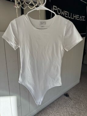 Aritzia Contour White Crewneck Bodysuit